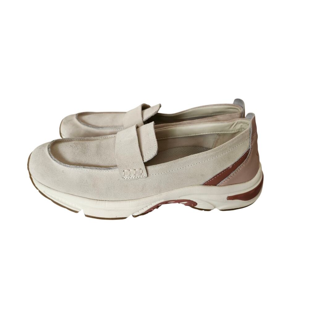 Vionic 23Walk Loafer Sneakers Women's 9.5 Cream Suede Rose Comfort Walking Shoes